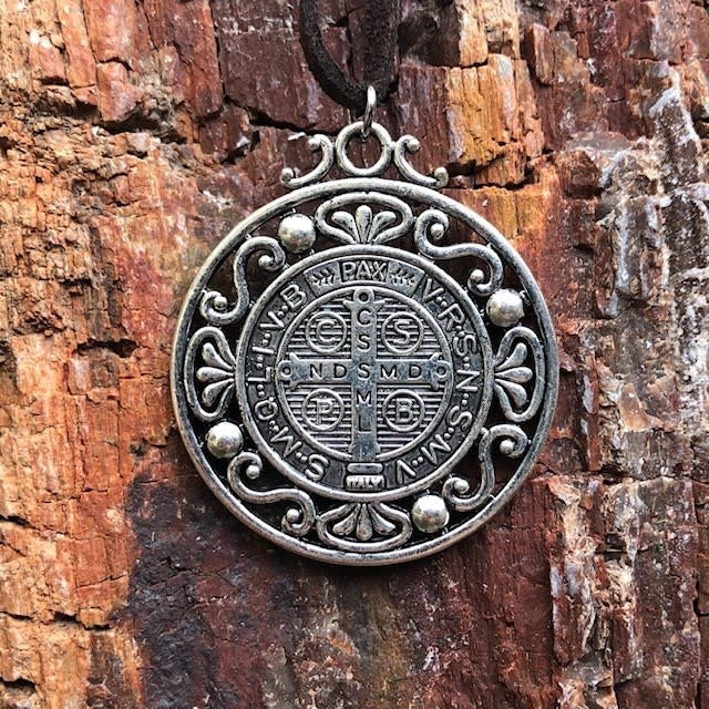 St Benedict Large Medal Pendant w/Cord