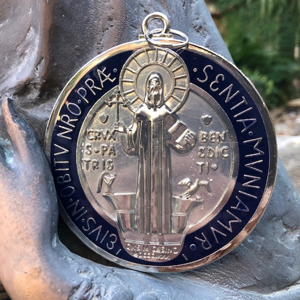 3.5" Enamel St Benedict Medal