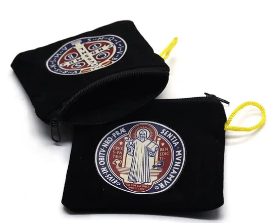 St Benedict Zippered Rosary Pouch