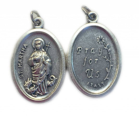 St. Martha Oxidized Medal