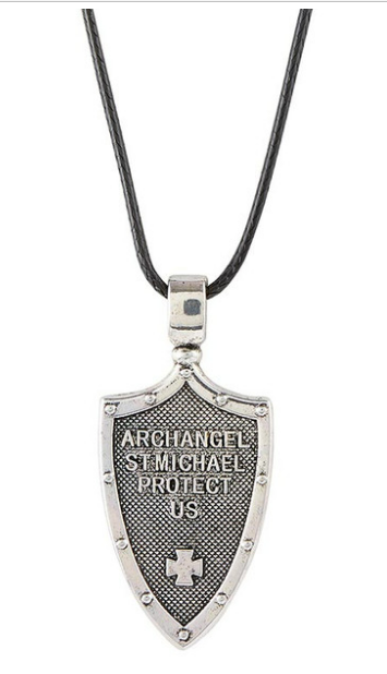 St Michael Shield Pendant w/Cord