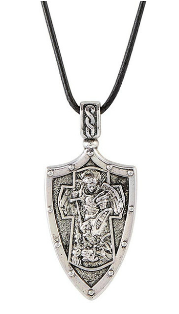 St Michael Shield Pendant w/Cord