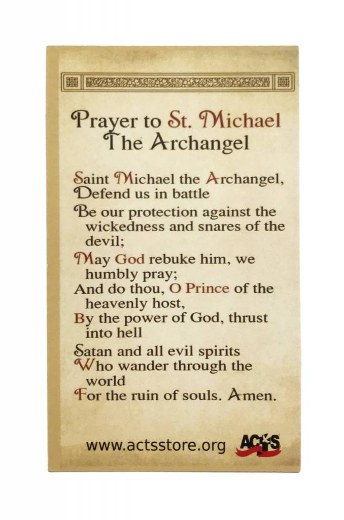 St. Michael Protection Prayer Card