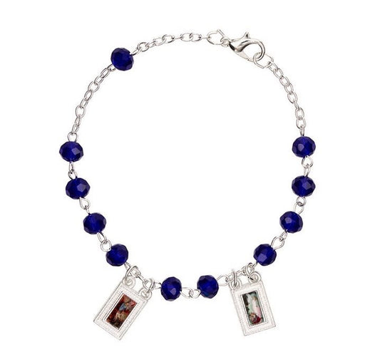 St Michael Guardian Angel Sapphire Scapular Bracelet
