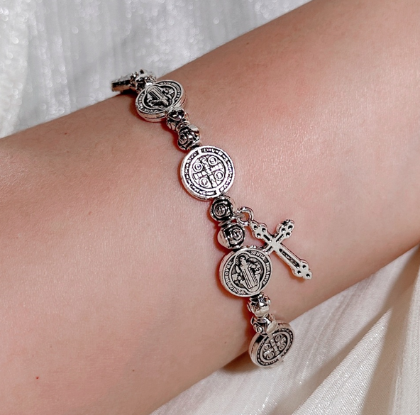 St Benedict Stretch Rosary Bracelet