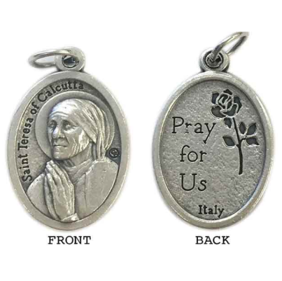 St Teresa of Calcutta Oxidized Medal