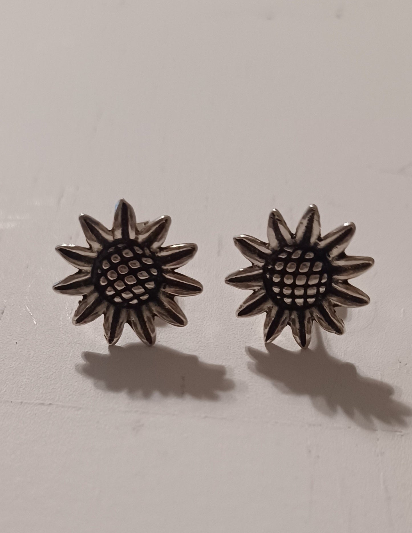 Sterling Silver Sunflower Stud Earrings