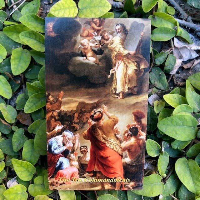 The Ten Commandments Holy Card