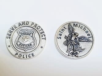 Serve and Protect Police Pocket Token/St Michael