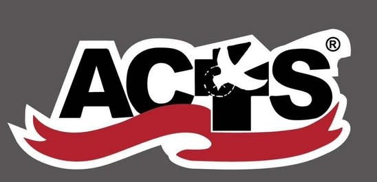 ACTS Ribbon Logo Transfer 4" X 1.5"